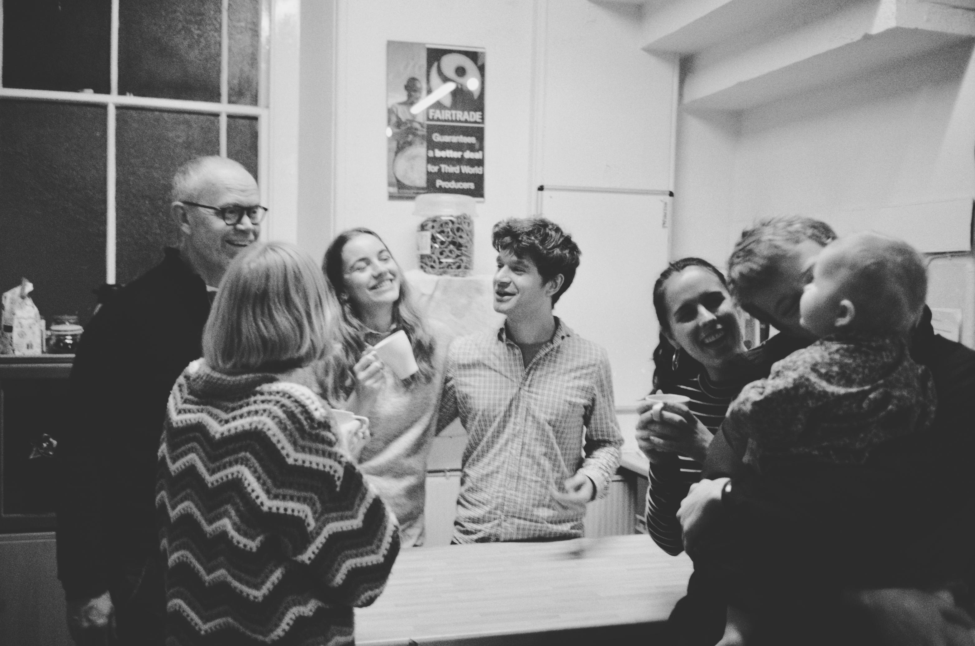 People connecting at a community event